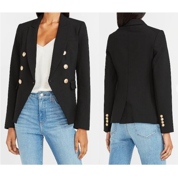 Express Jackets & Blazers - Soft & Sleek Double Breasted Novelty Button Blazer